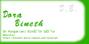 dora bineth business card